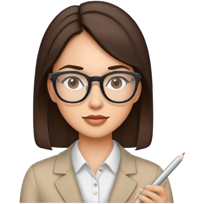 brune avec des lunettes qui travaille emoji