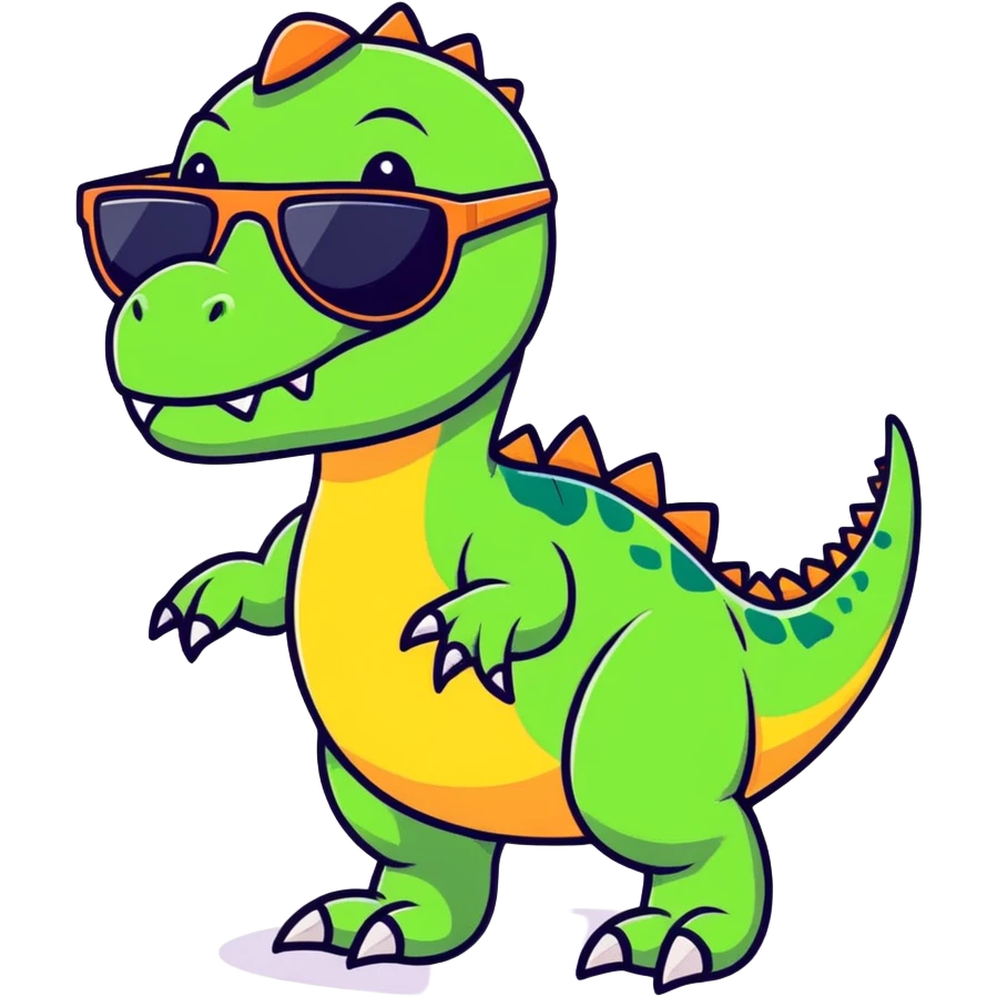 dinosaur with sunglasses  emoji