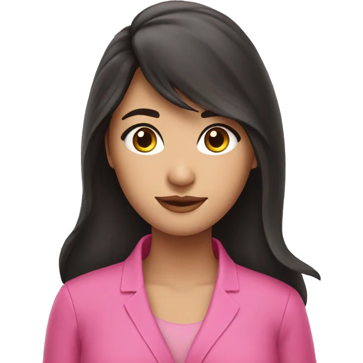 Beautiful Asian brunette wearing pink  emoji