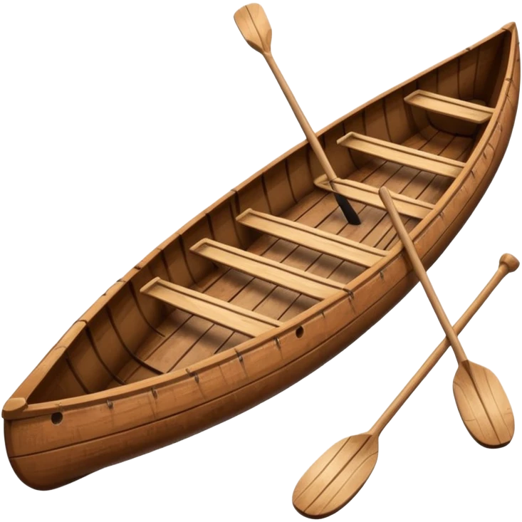 Canoe – Slim wooden canoe with paddles emoji