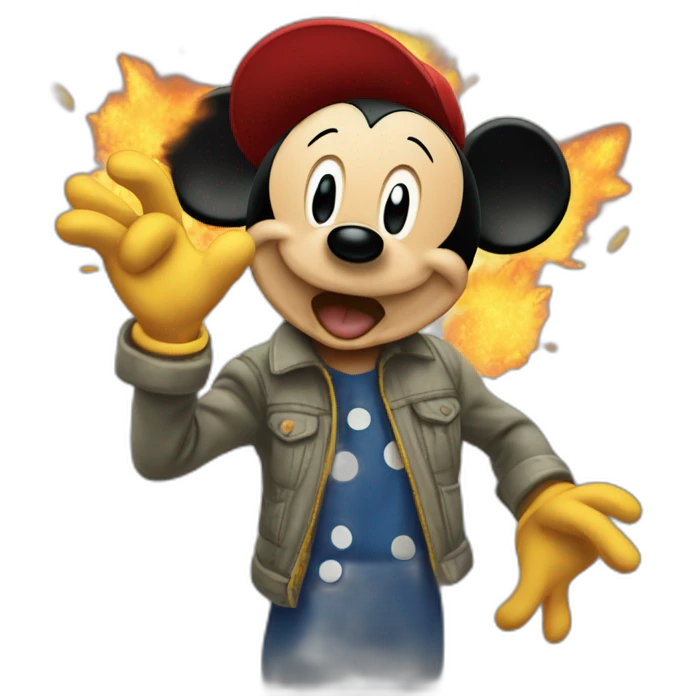 mickey méchant avec des explosifs emoji