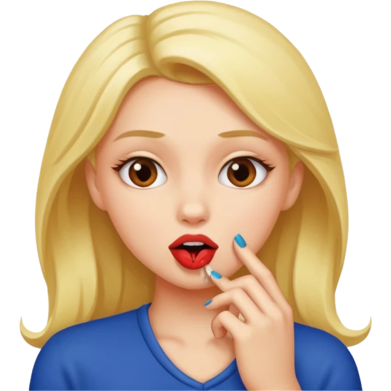 Girl biting her nail seductively emoji