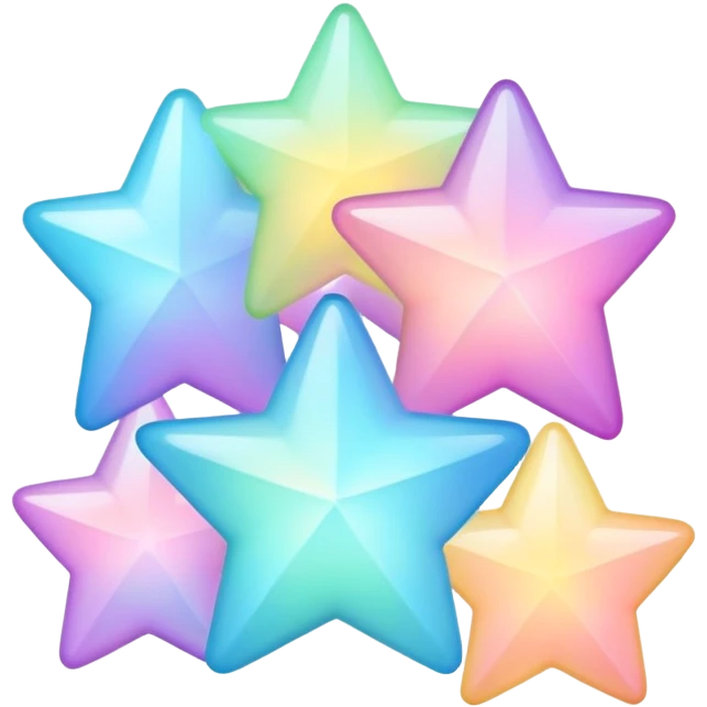 Pastel colours of stars emoji