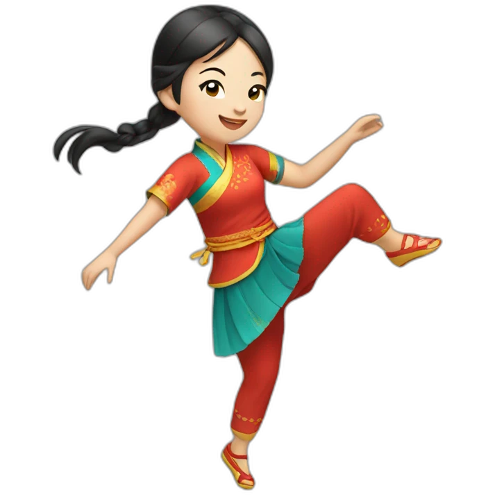Chinese girl dancing emoji