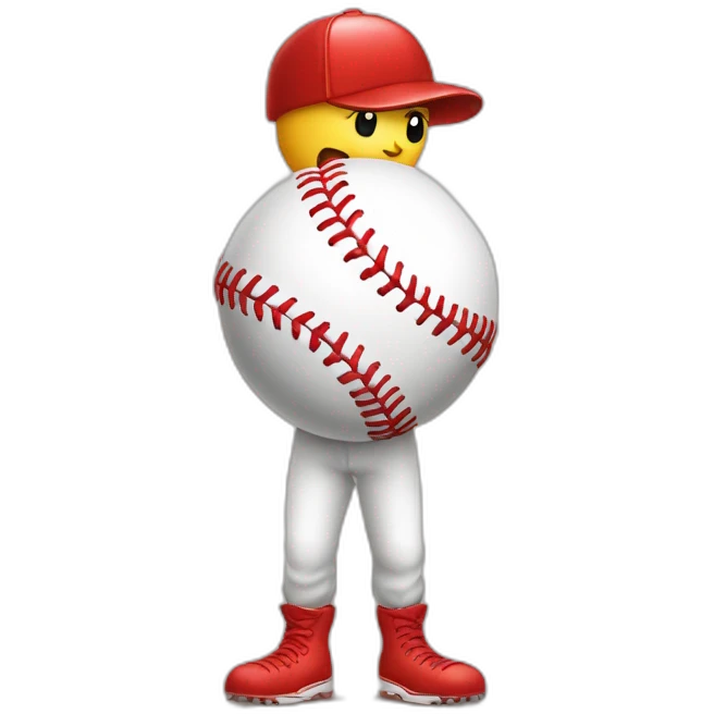 BALLE DE BASE BALL en coeur emoji