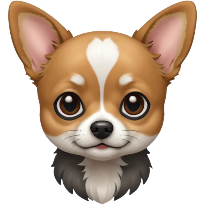 Chihuahua mix with grey, brownish face  and black color  emoji