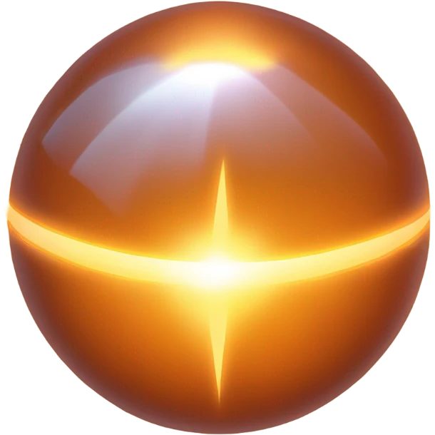 Glowing orange orb rays of light emoji