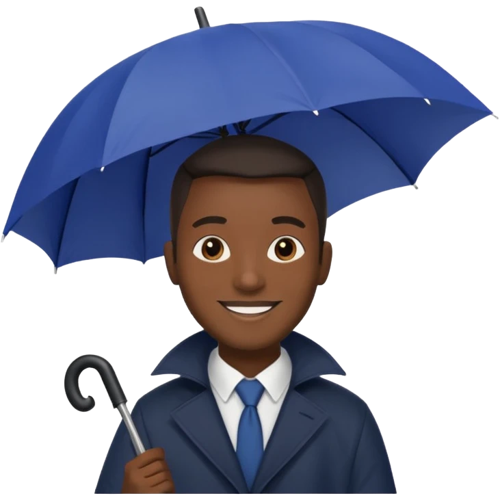 HOLDİNG UMBRELLA BLACK MAN emoji