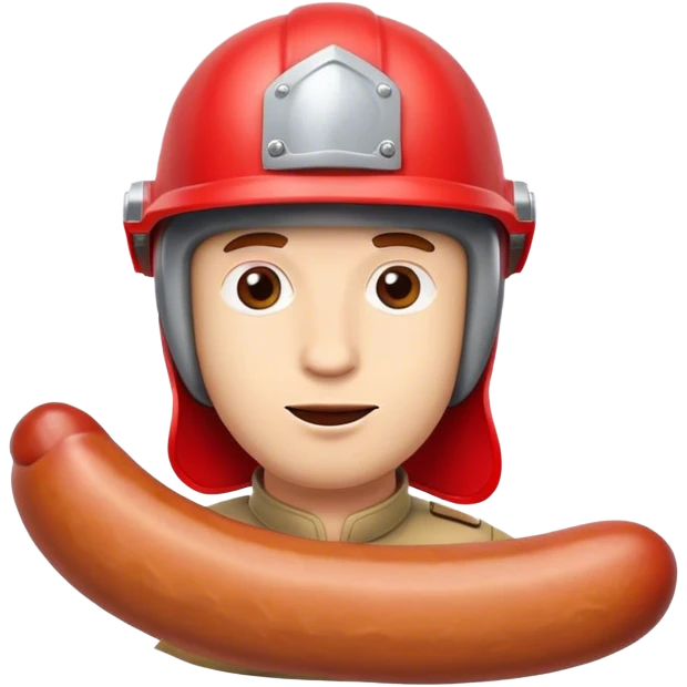 Sausage with a red helmet on emoji