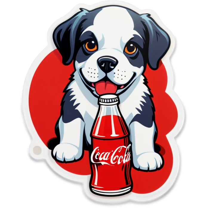 Dog with Coca Cola emoji