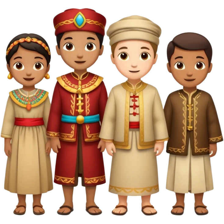 Dünya çocukları  geleneksel giysi emoji