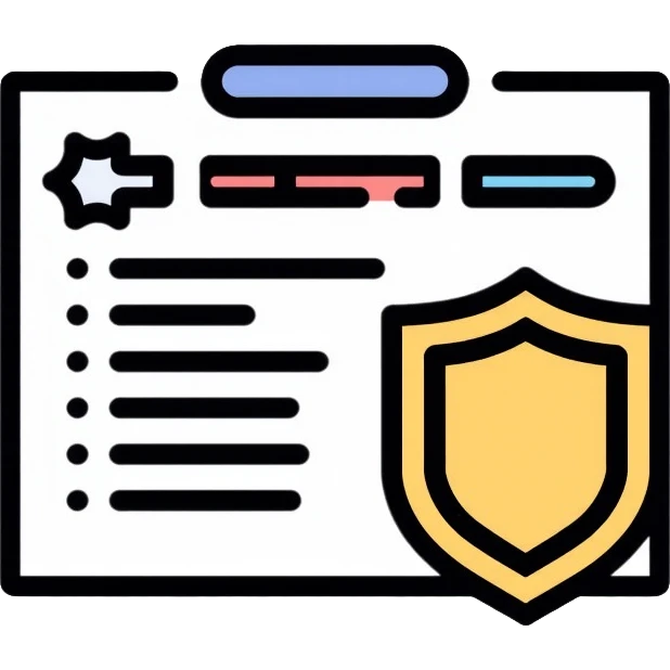 insurance license document with shield emoji