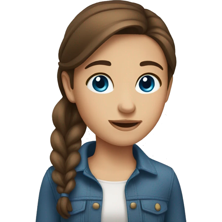 girl with blue eyes and straight brown hair emoji