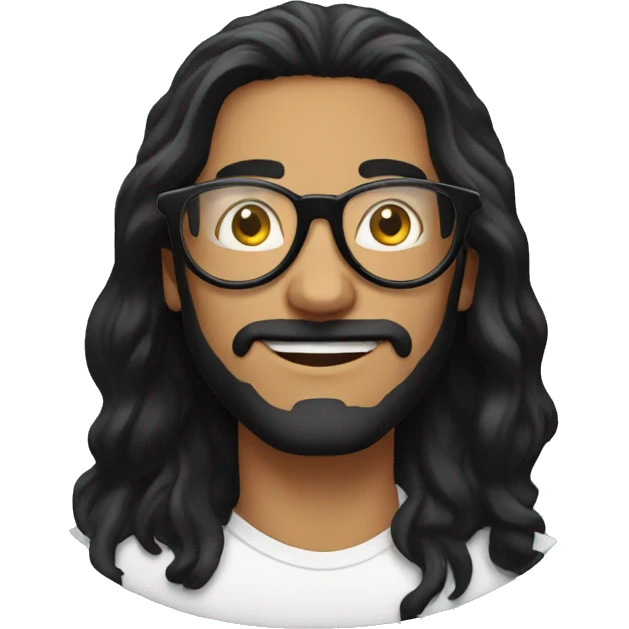 long black hair guy with circle eyewear emoji