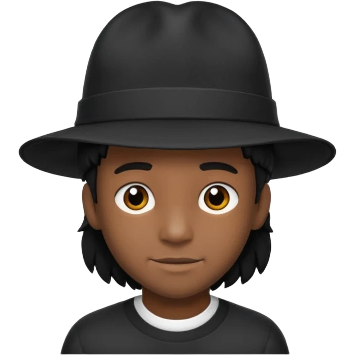 Gere um menino de cabelos preto e boné de lado com feição séria emoji