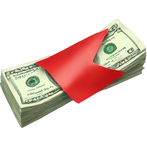 Money with red flag emoji