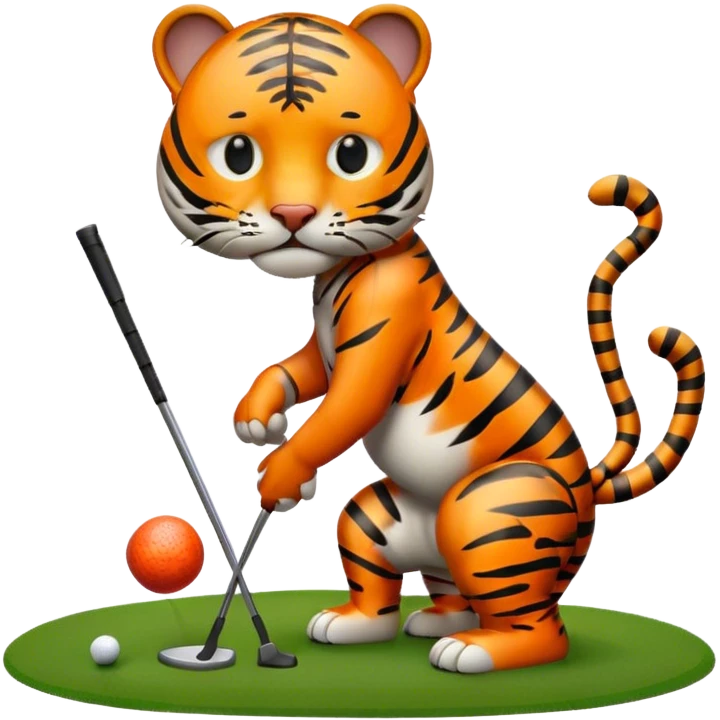 Un tigre jugando al golf emoji