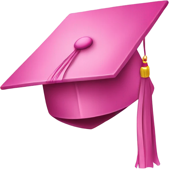 Pink grad cap emoji