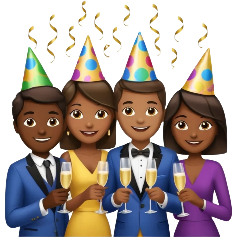 Un equipo de ventas celebrando un logro con un brindis. El fondo negro totalmente  emoji