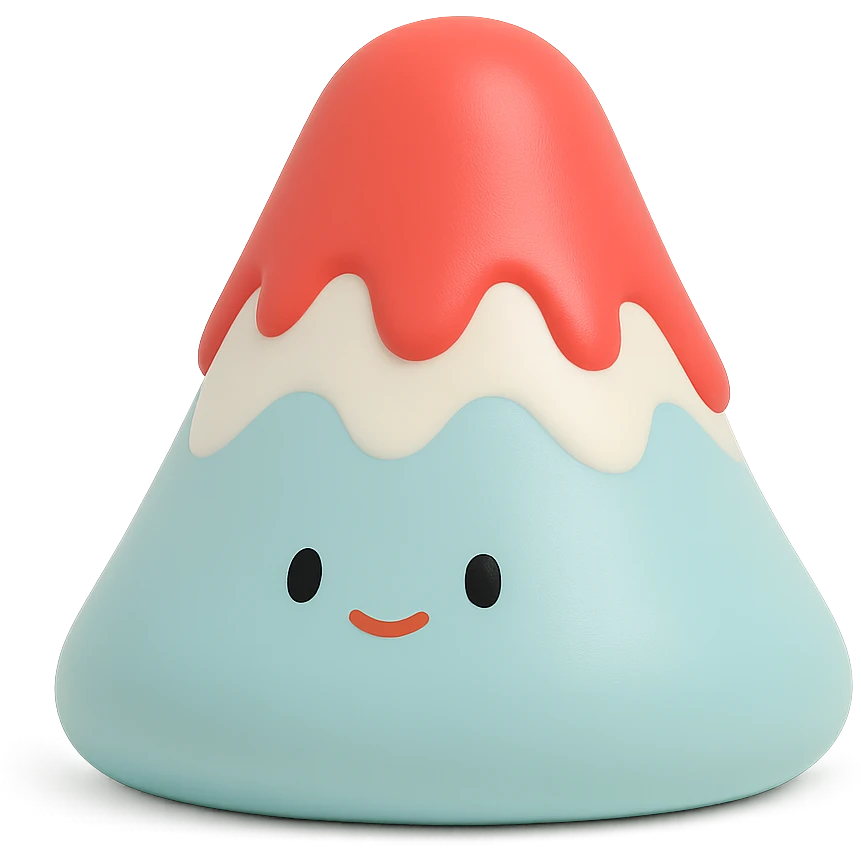 一杯看起来很好吃的日本富士山冰沙 无背景  emoji