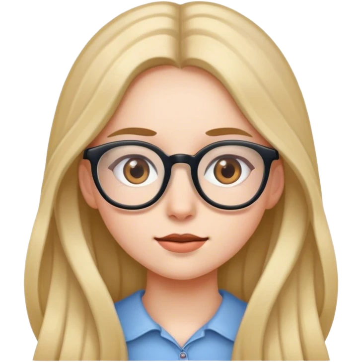 girl with eye glasses and long hair emoji