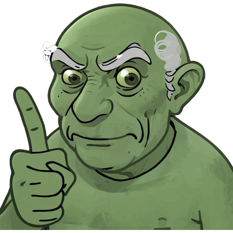 an old man giving the middle finger emoji