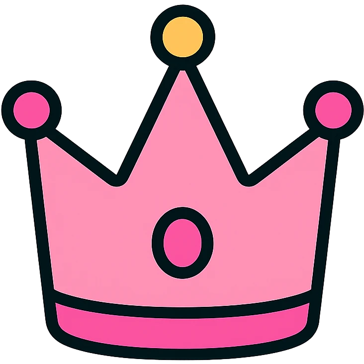 princess crown, pink, simple, elegant, suitable for an icon emoji