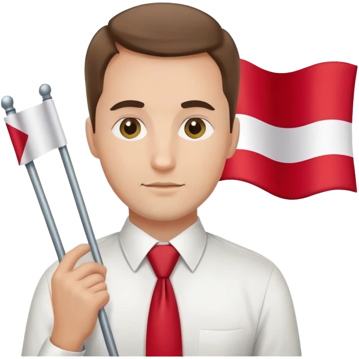 tie man holding Poland flag  emoji