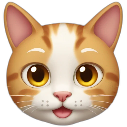 cat with a 3 face emoji