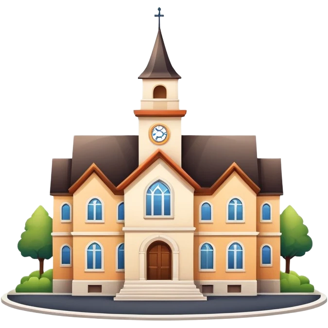 symbol for municipality with town hall building and small houses emoji