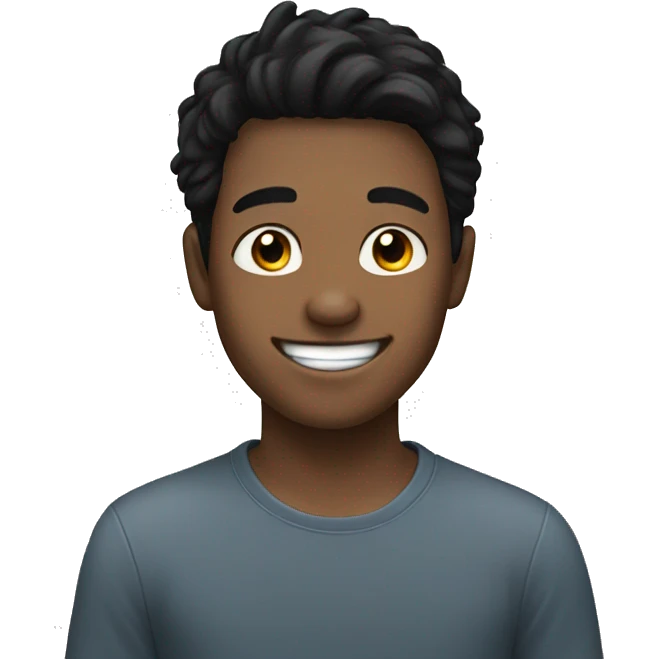 boy with black hair and smile emoji