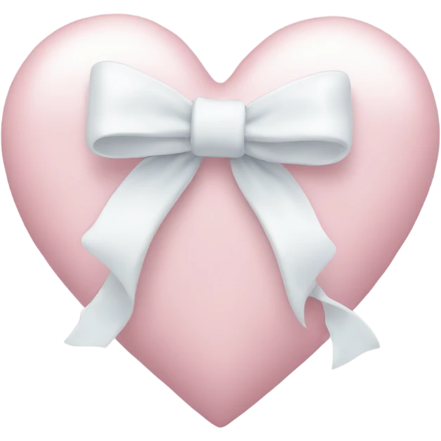 Pastel pink heart with white bow emoji
