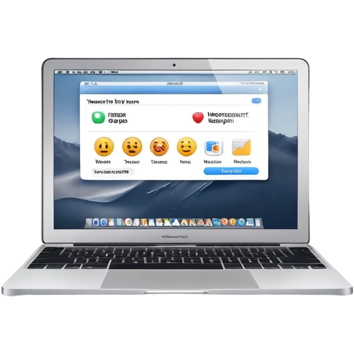 MacBook laptop with task management app open on screen emoji