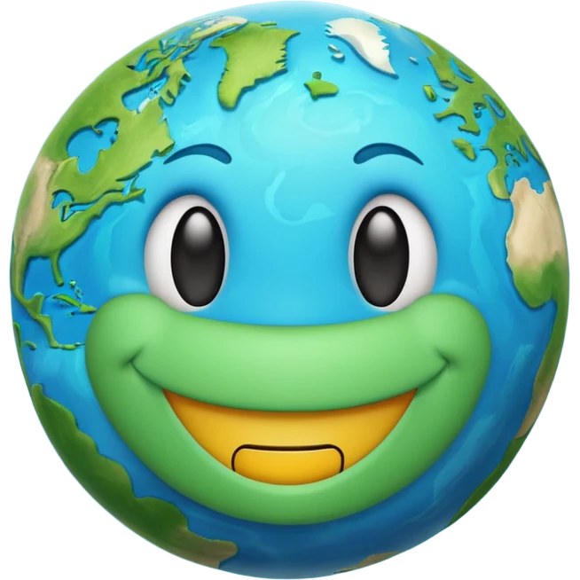 planet earth smiley face emoji