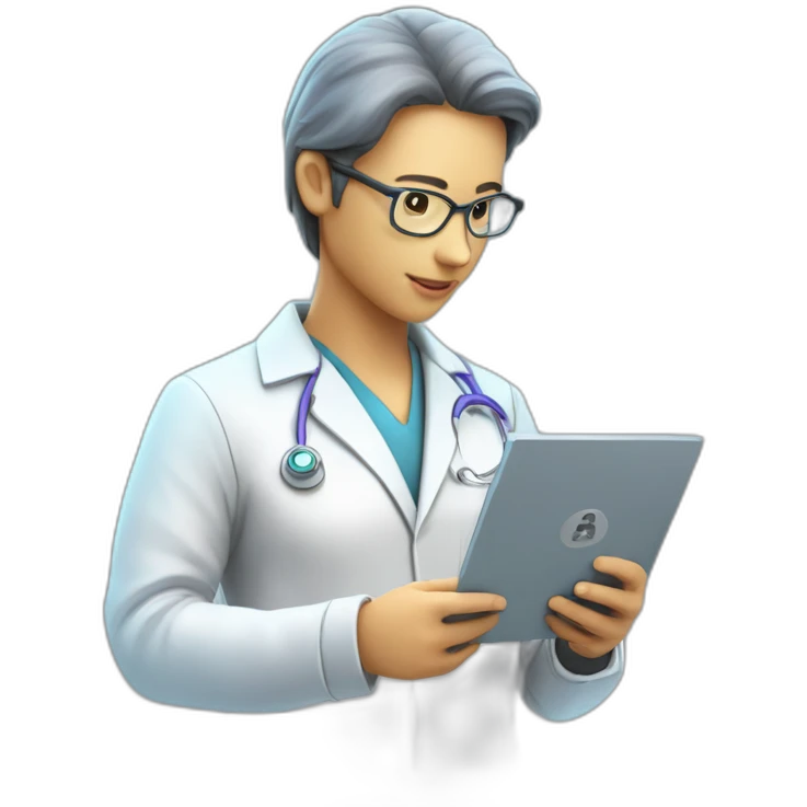 Biomedical-Engineer-studying-hologram-3d-model-of-breast emoji