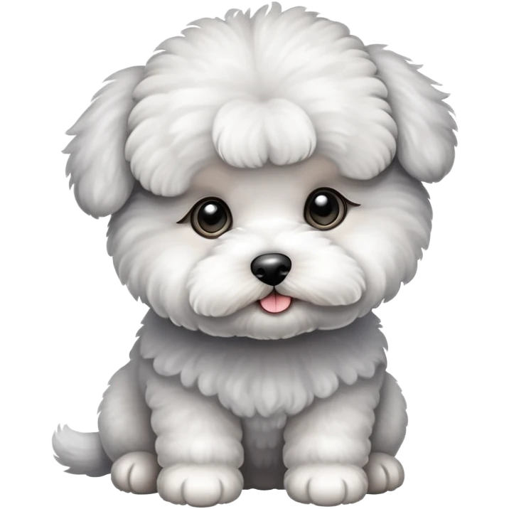 Gray Bichon Frise puppy emoji