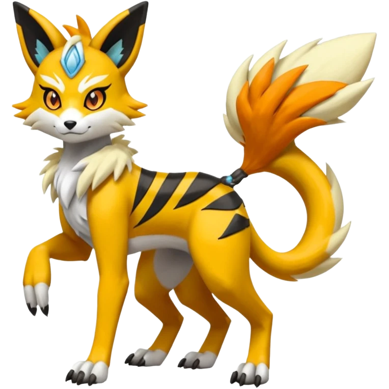 Meloetta-Lombax-Zeraora-Renamon-Pokémon-Fakémon-hybrid-fusion-creature emoji