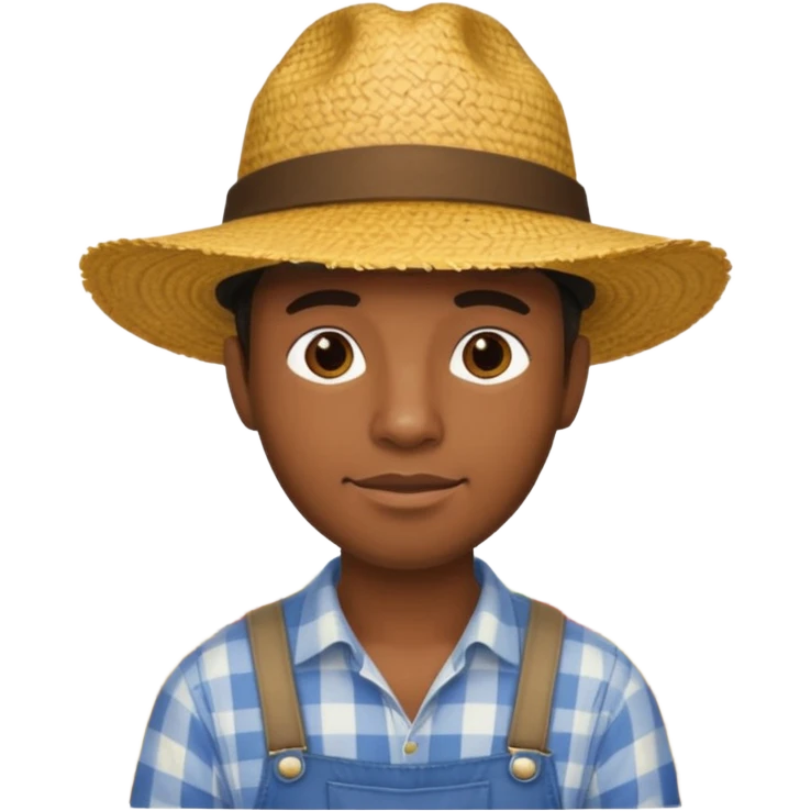 A black guy working at a farm emoji