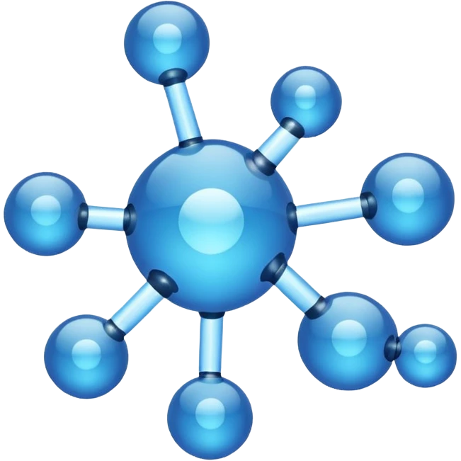 blue chemical molecule emoji