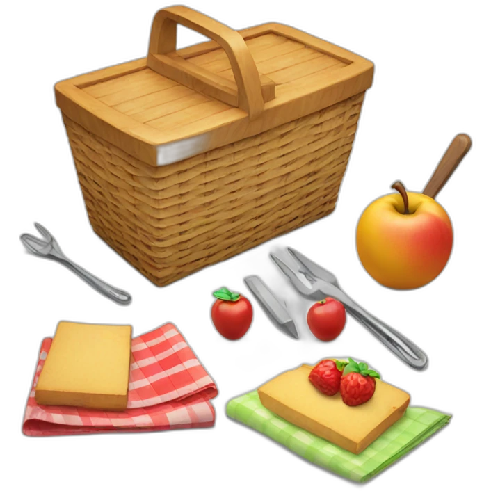 picnic basket with design tools inside emoji