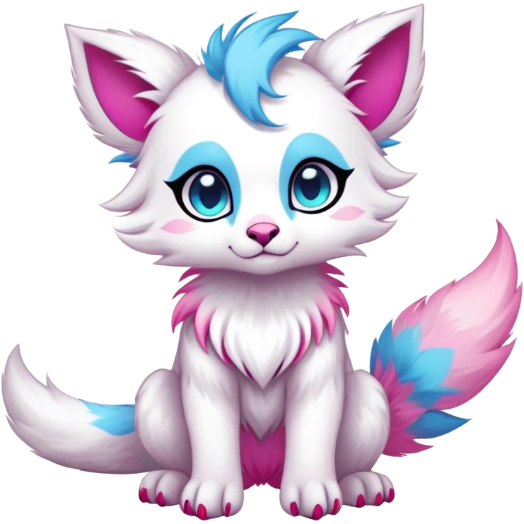 cute Kawaii edgy ethereal fantasy animal fursona Fionbri creature by griffsnuff & LiLaiRa & Falvie with exotic colors full body emoji
