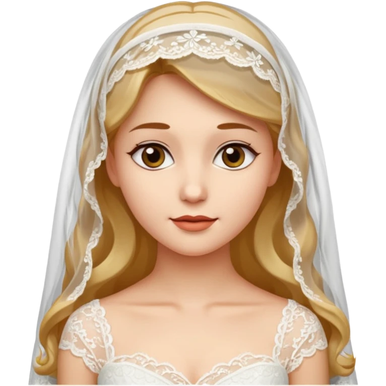 Woman in wedding dress and veil emoji