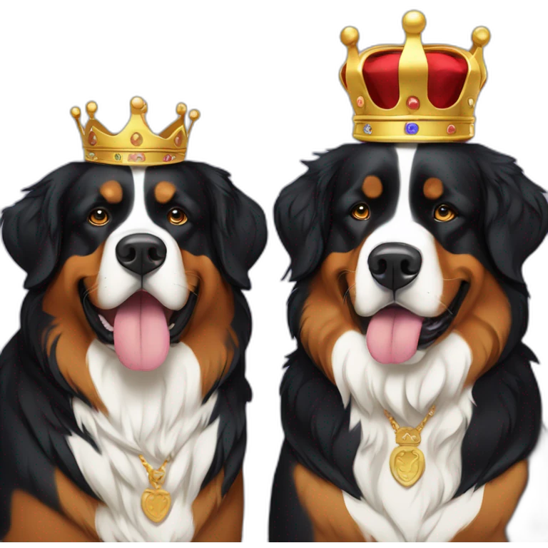 Bernese mountain dog king and queen emoji