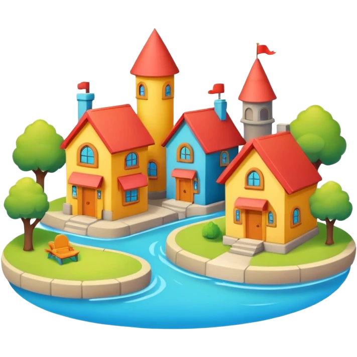 Gible-style little city and small home emoji