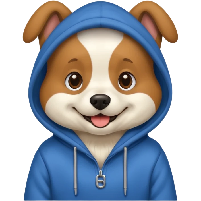 Dog wearing a hoodie emoji