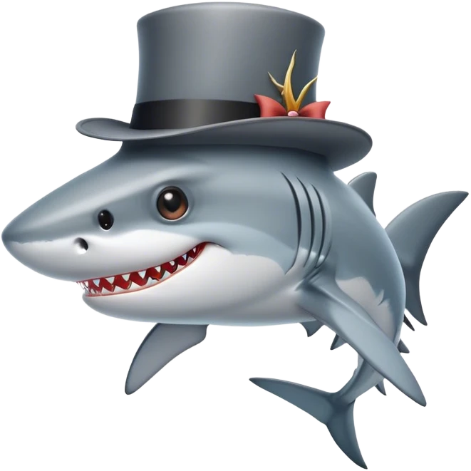 shark with tophat emoji