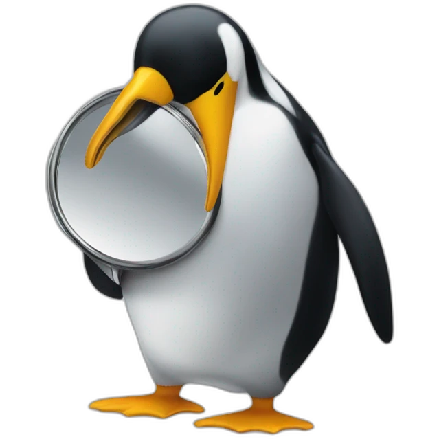 Un miroir pingouin emoji