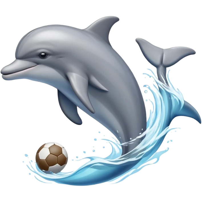 Dolphin playing football emoji