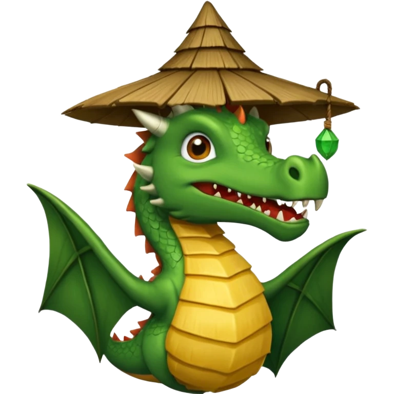 ein Drache mit einem Zauberstab in der Hand  und einem Hud  auf dem kopf und ein Bard emoji