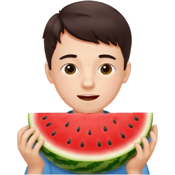 boy eating watermelon emoji